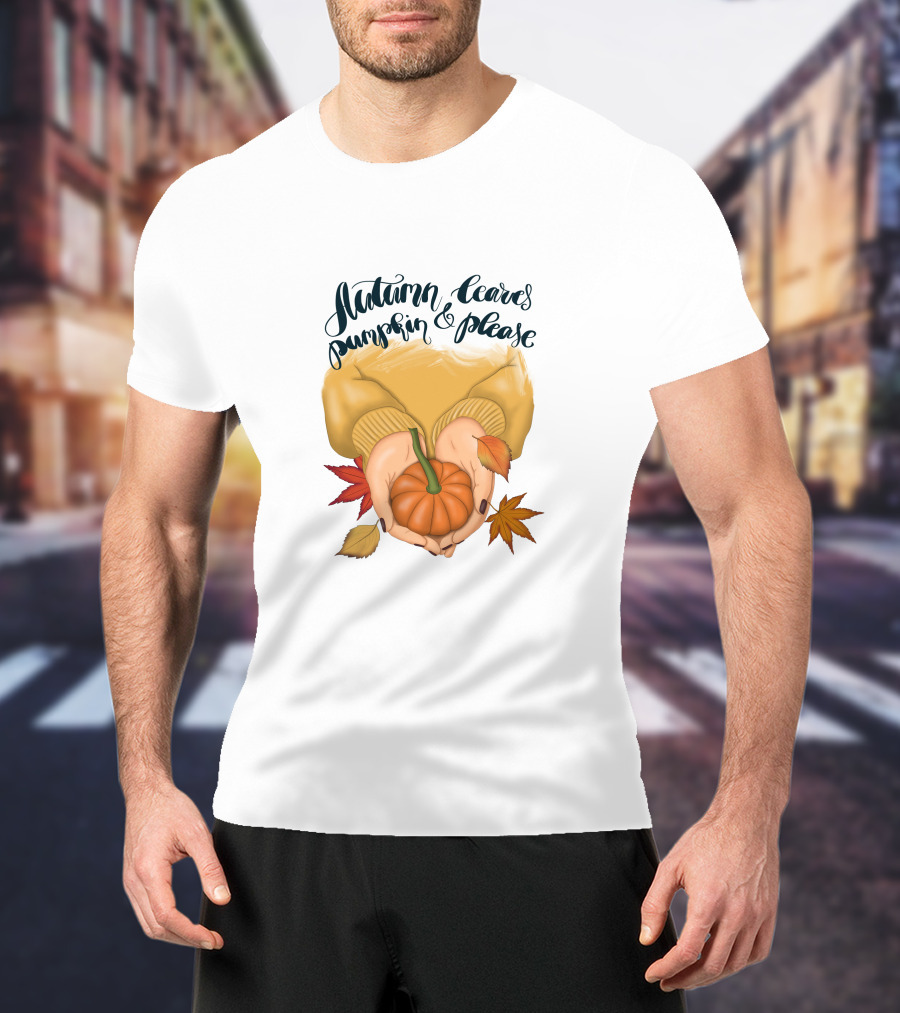 Autumn Leaves Pumpkin Please Cozy Fall Vibes T-Shirt