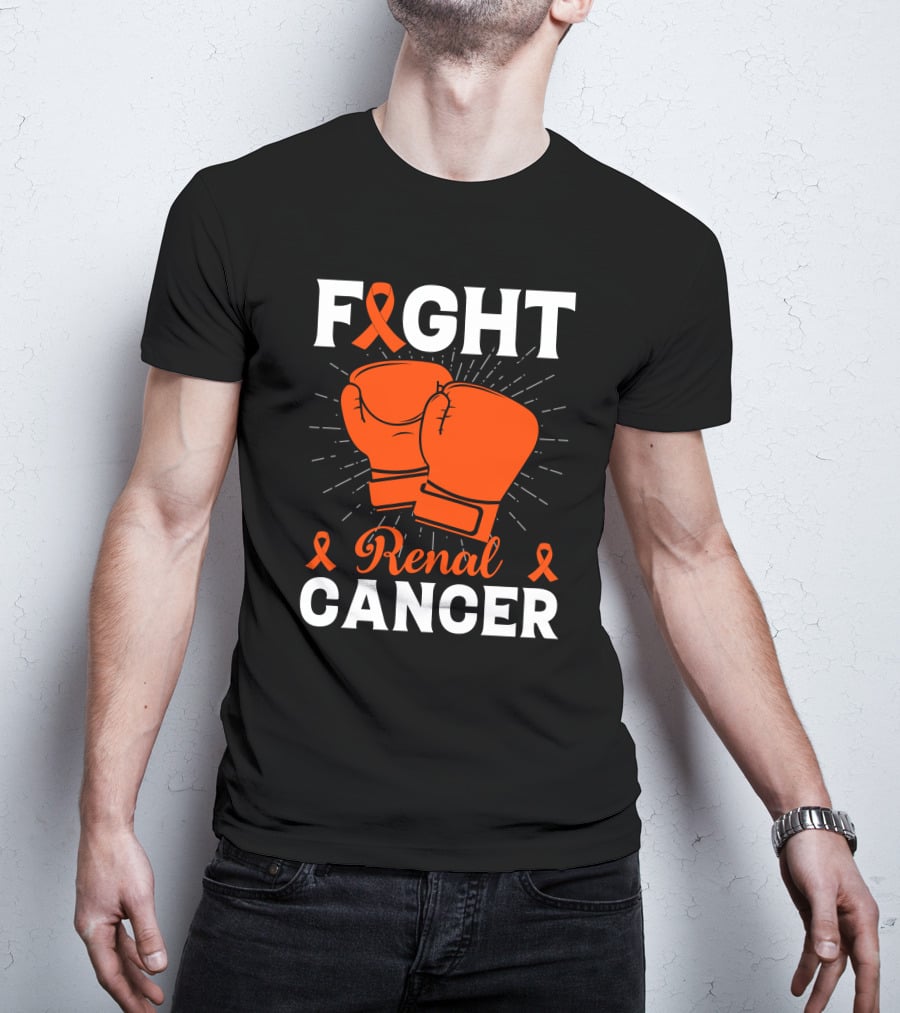 Fight Renal Cancer Orange Ribbon Boxing Gloves T-Shirt