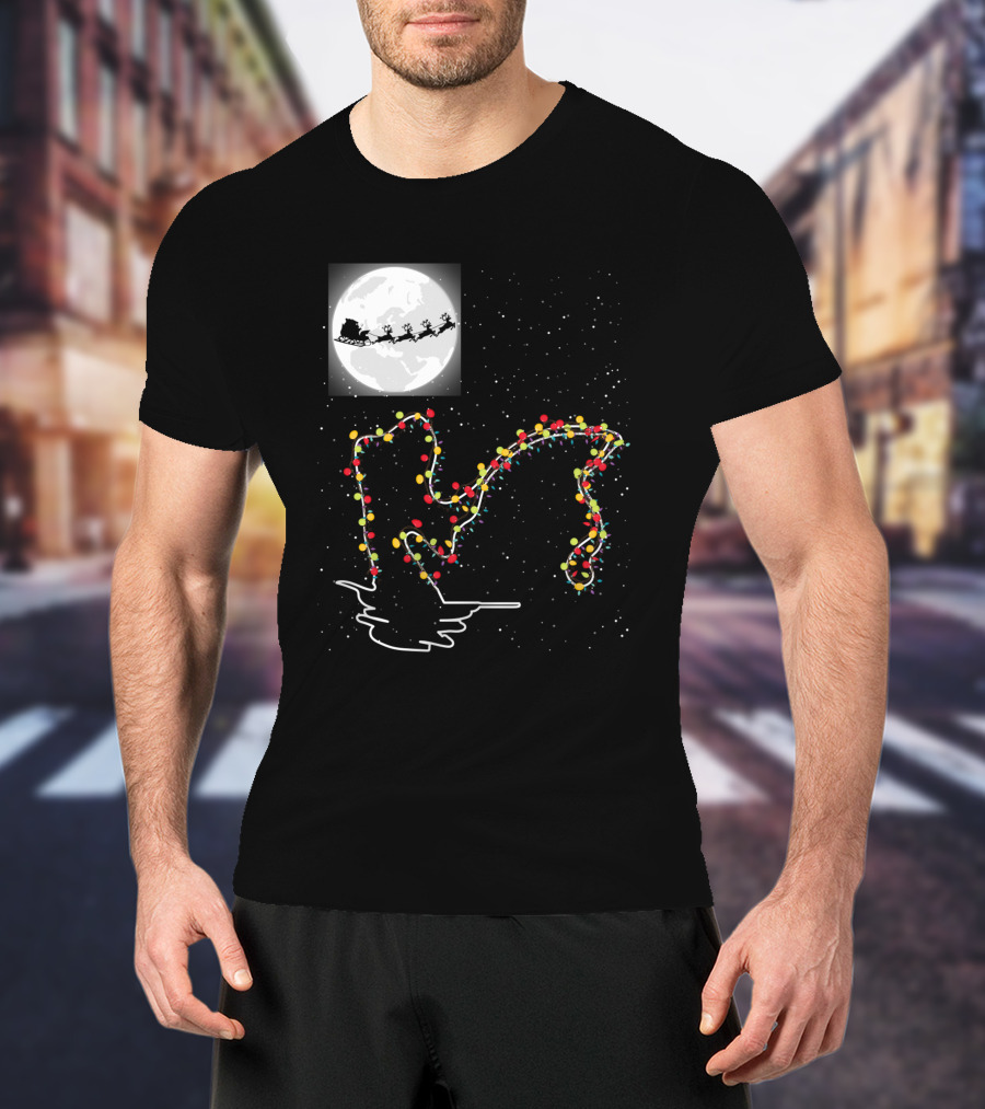 Sweet Christmas Night With Santa And Loch Ness Lights T-Shirt