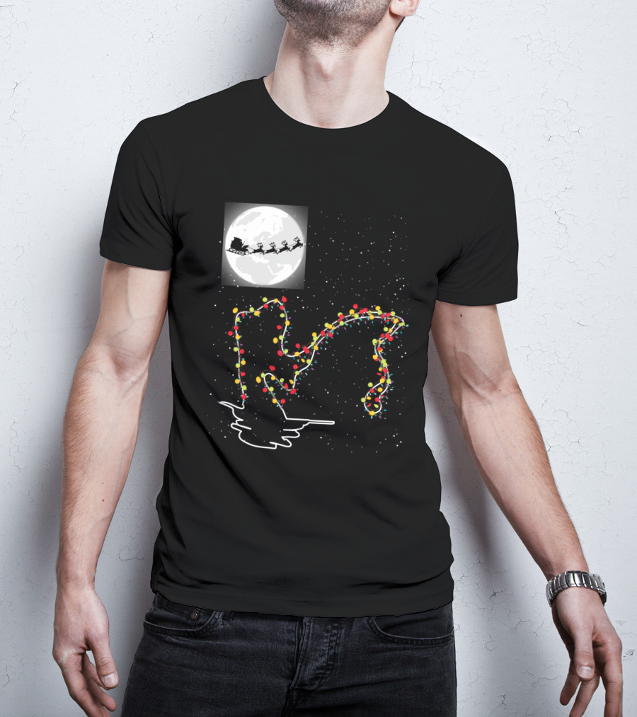 Sweet Christmas Night With Santa And Loch Ness Lights T-Shirt