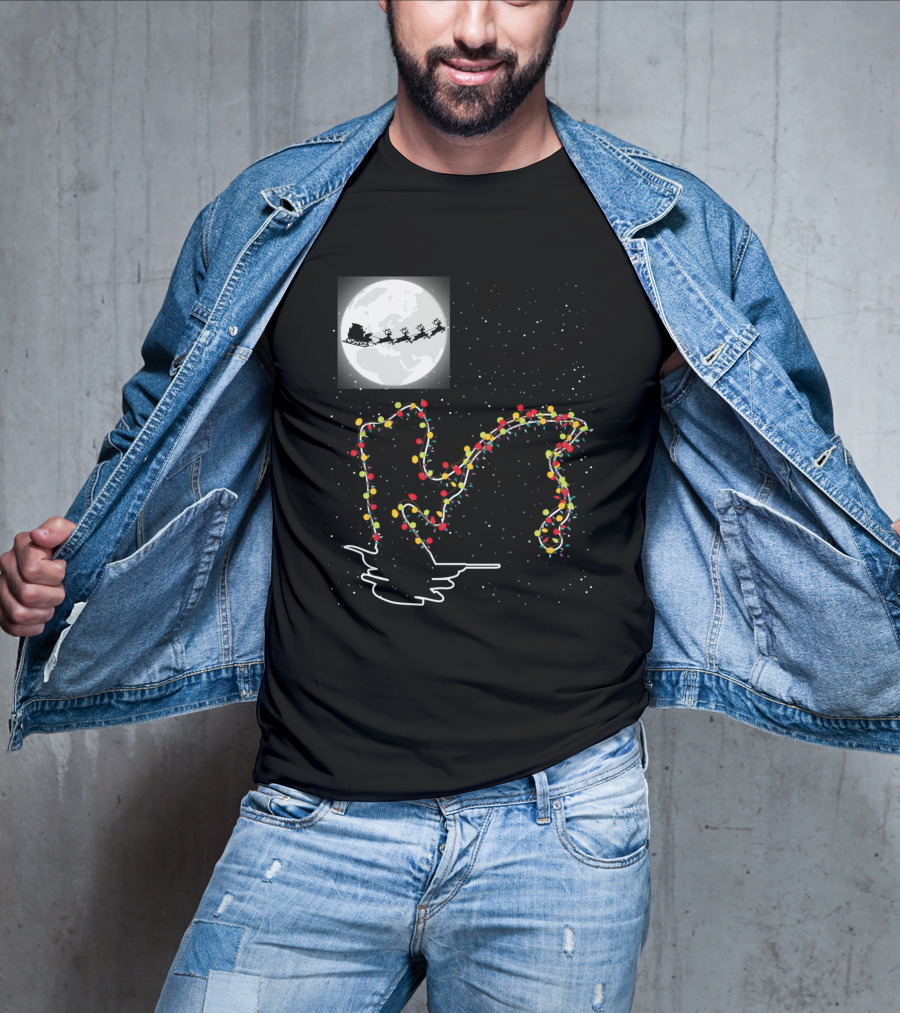 Sweet Christmas Night With Santa And Loch Ness Lights T-Shirt