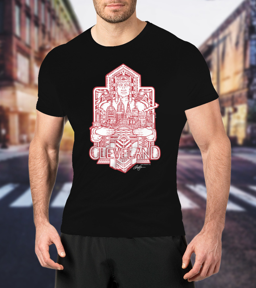 Cleveland Cityscape Guardian Red Line T-Shirt