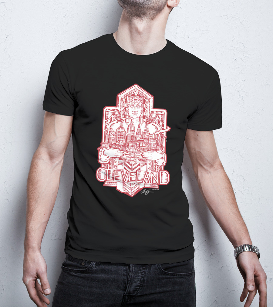 Cleveland Cityscape Guardian Red Line T-Shirt