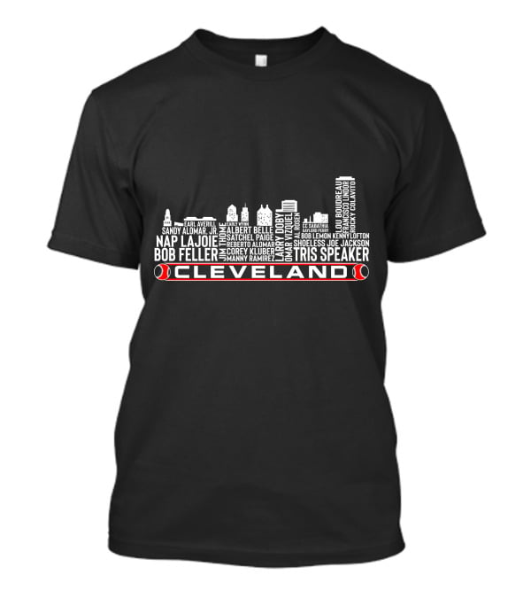 Cleveland Baseball Bob Feller Bob Lemon Tris Speaker Satchel Paige Legends Nap Lajoie Omar Vizquel T-Shirt