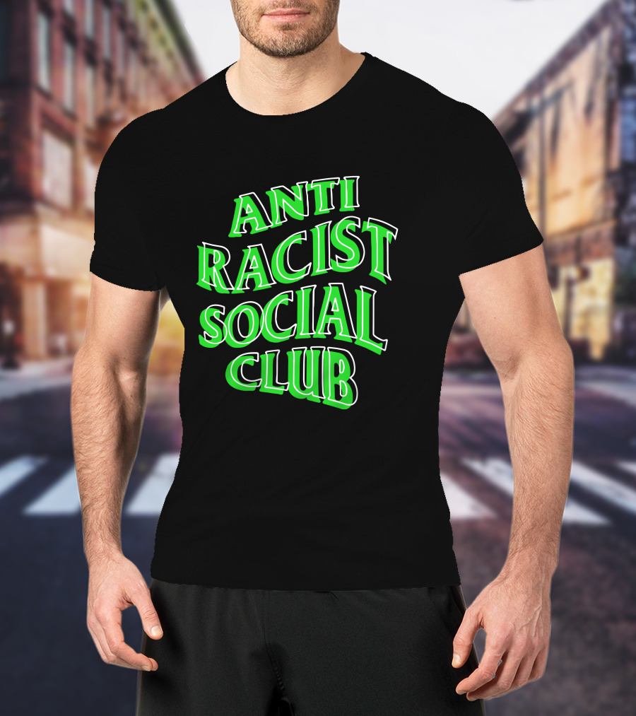 Anti Racist Social Club Green Text T-Shirt