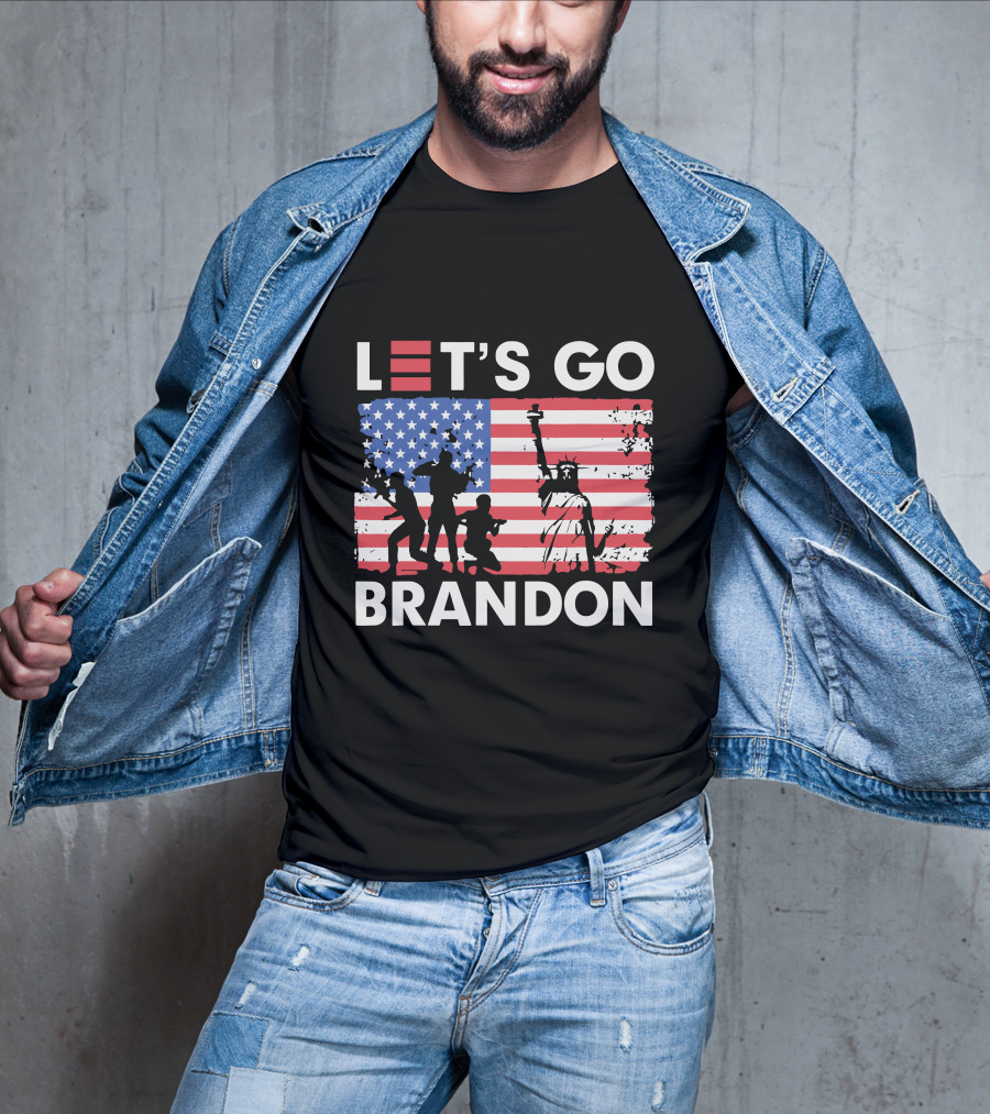 Let's Go Brandon American Flag Statue Of Liberty T-Shirt