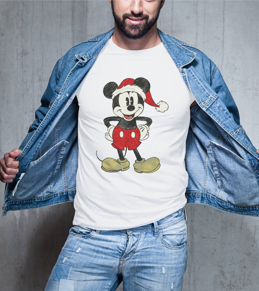 Mickey Mouse Santa Hat Christmas Disney T-Shirt