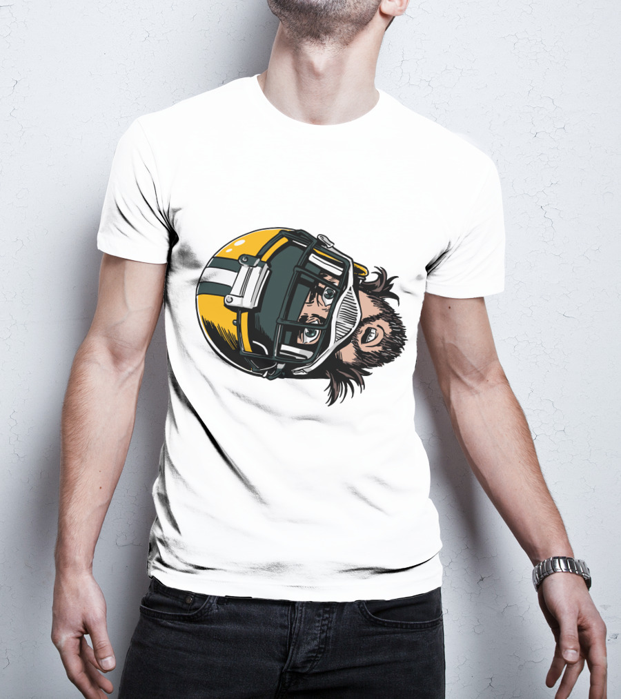 Aaron Rodgers Green Bay Packers Helmet T-Shirt
