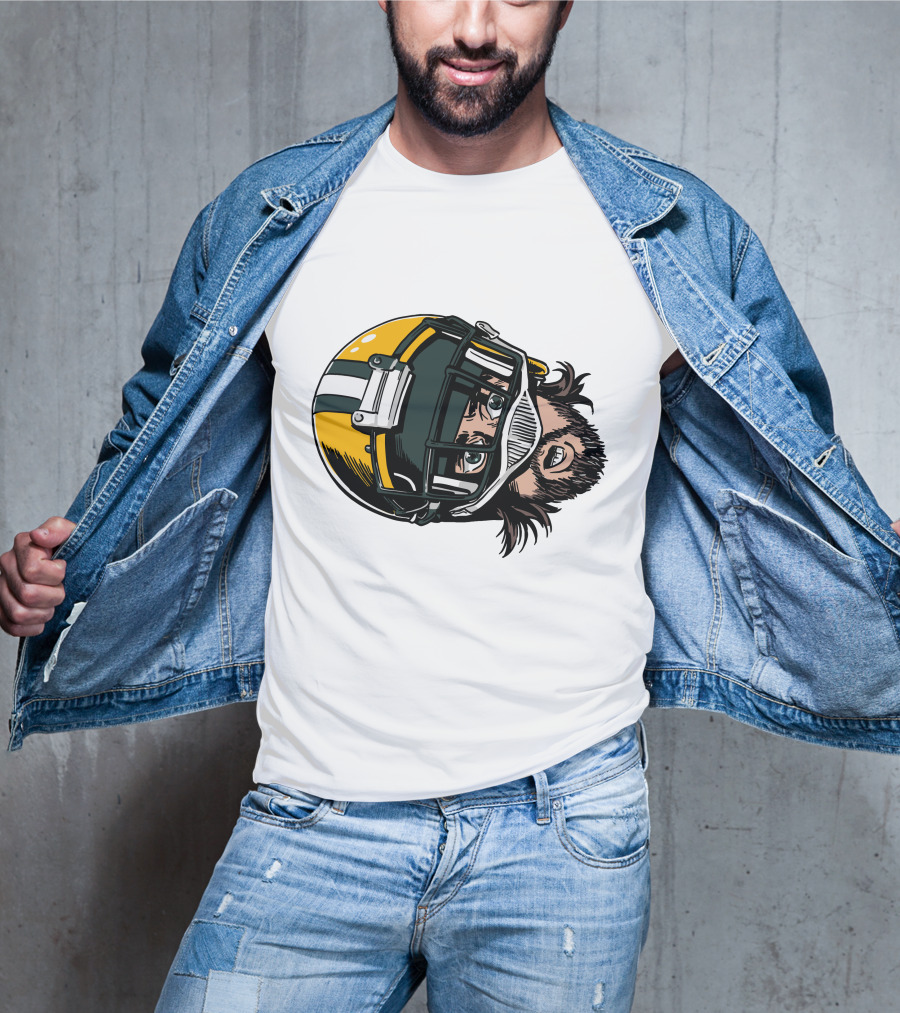 Aaron Rodgers Green Bay Packers Helmet T-Shirt