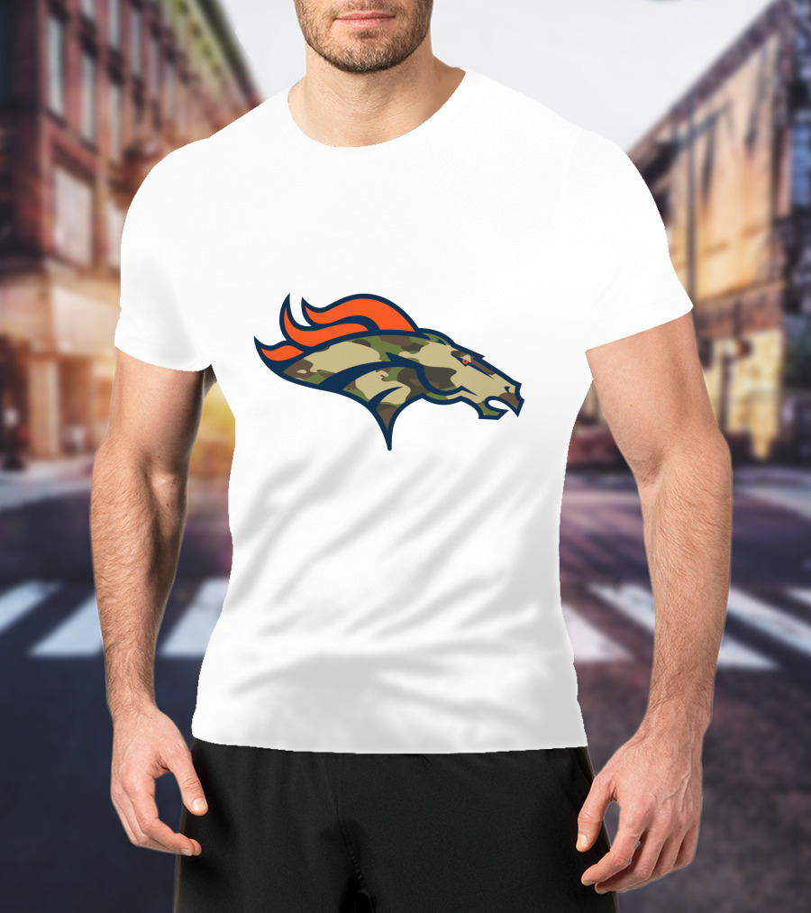 Denver Broncos Camo Horsehead Emblem T-Shirt