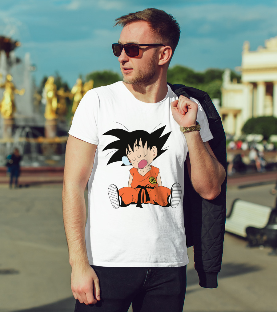 Baby Goku Sleepy Orange Gi Krillin Kanji Bubblegum Drool T-Shirt