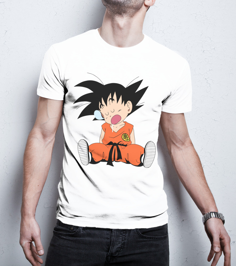 Baby Goku Sleepy Orange Gi Krillin Kanji Bubblegum Drool T-Shirt
