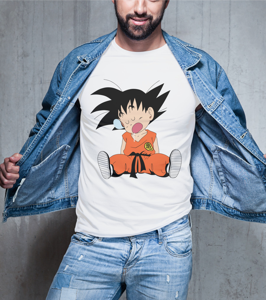 Baby Goku Sleepy Orange Gi Krillin Kanji Bubblegum Drool T-Shirt