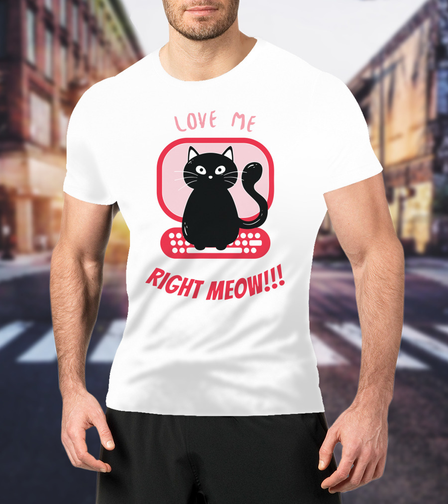 Love Me Right Meow Valentine Boss Kitty T-Shirt