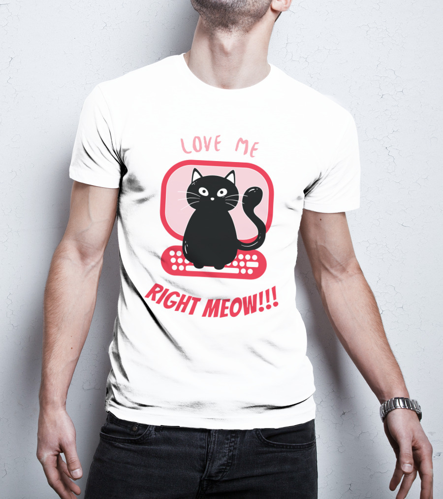 Love Me Right Meow Valentine Boss Kitty T-Shirt