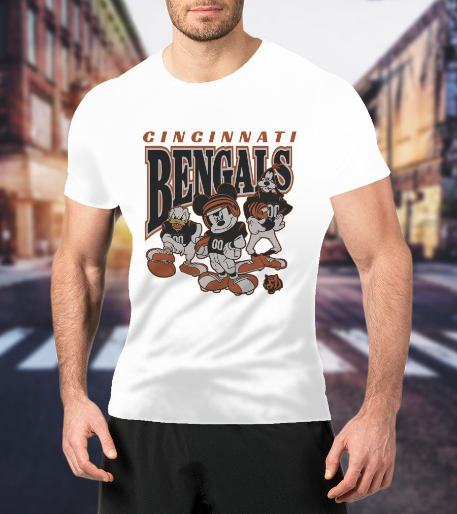 Cincinnati Bengals Disney Characters Vintage NFL Football T-Shirt