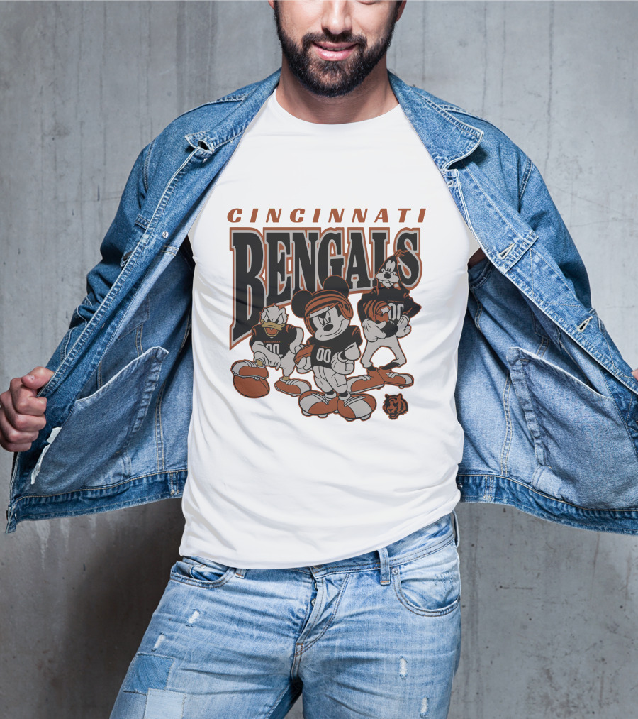 Cincinnati Bengals Disney Characters Vintage NFL Football T-Shirt