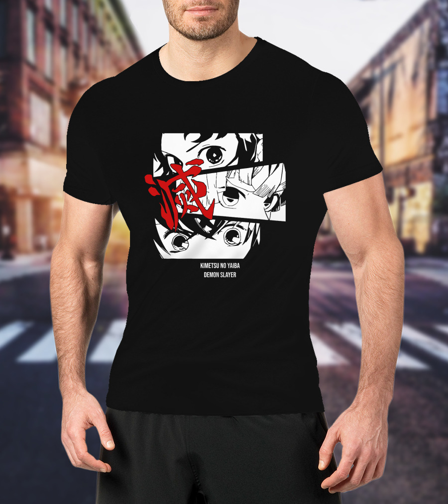 Kimetsu No Yaiba Demon Slayer Manga Panel Art Eyes T-Shirt