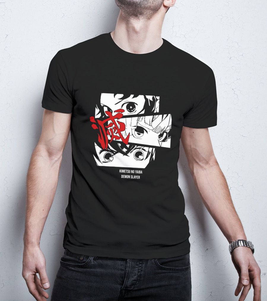 Kimetsu No Yaiba Demon Slayer Manga Panel Art Eyes T-Shirt