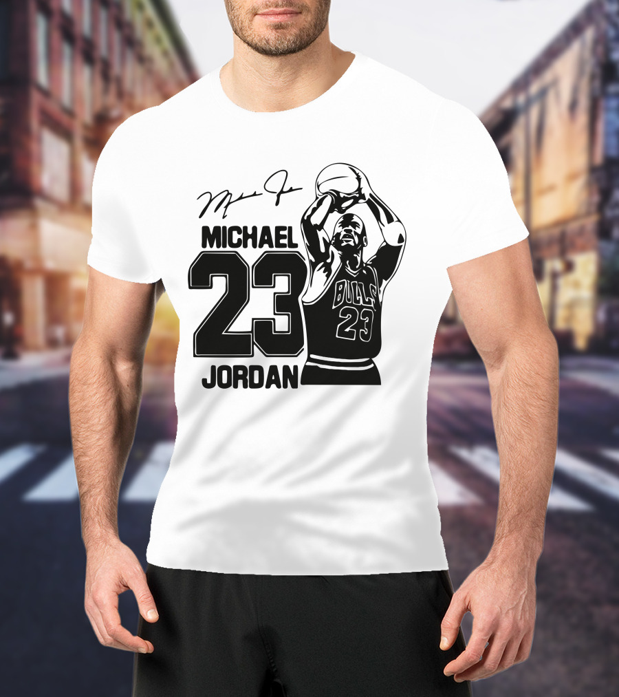Michael Jordan 23 Bulls Basketball Signature T-Shirt