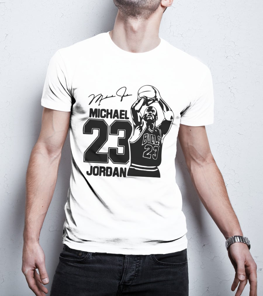 Michael Jordan 23 Bulls Basketball Signature T-Shirt