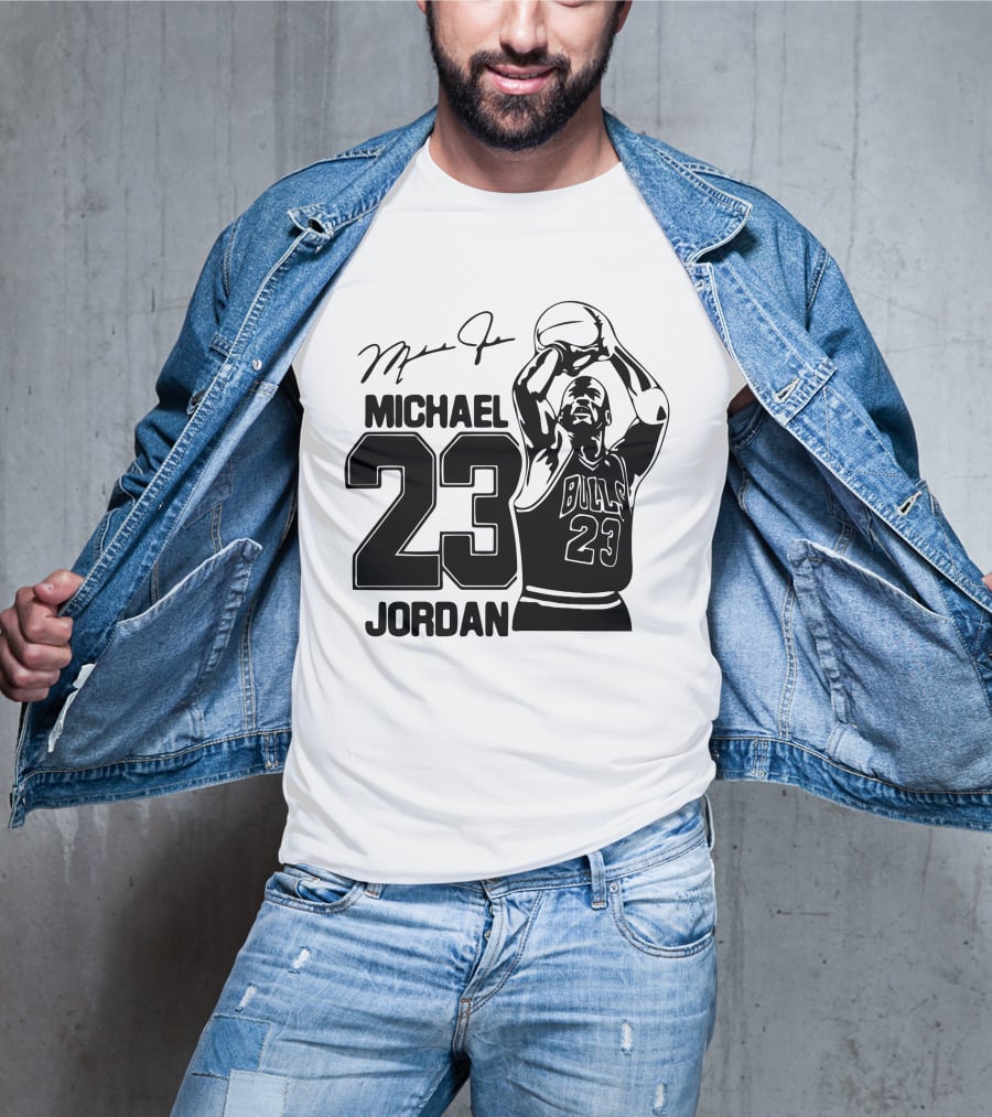 Michael Jordan 23 Bulls Basketball Signature T-Shirt