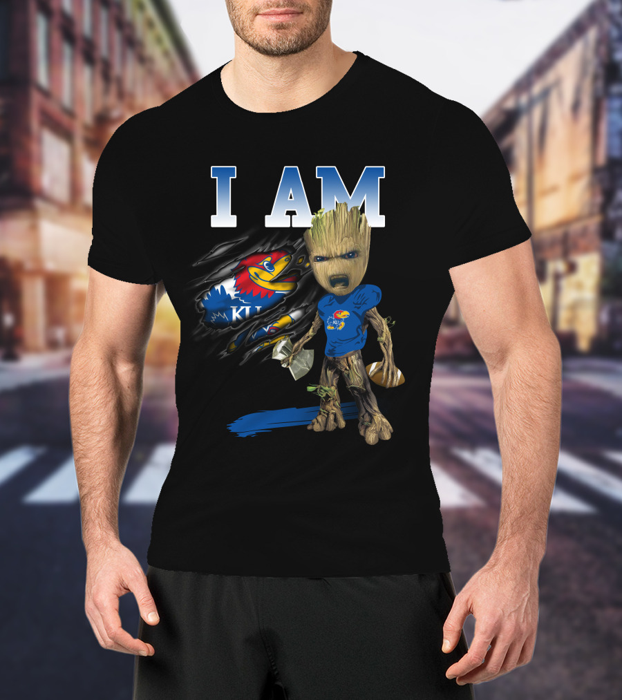 I Am Groot Kansas Jayhawks Ku Football Basketball T-Shirt