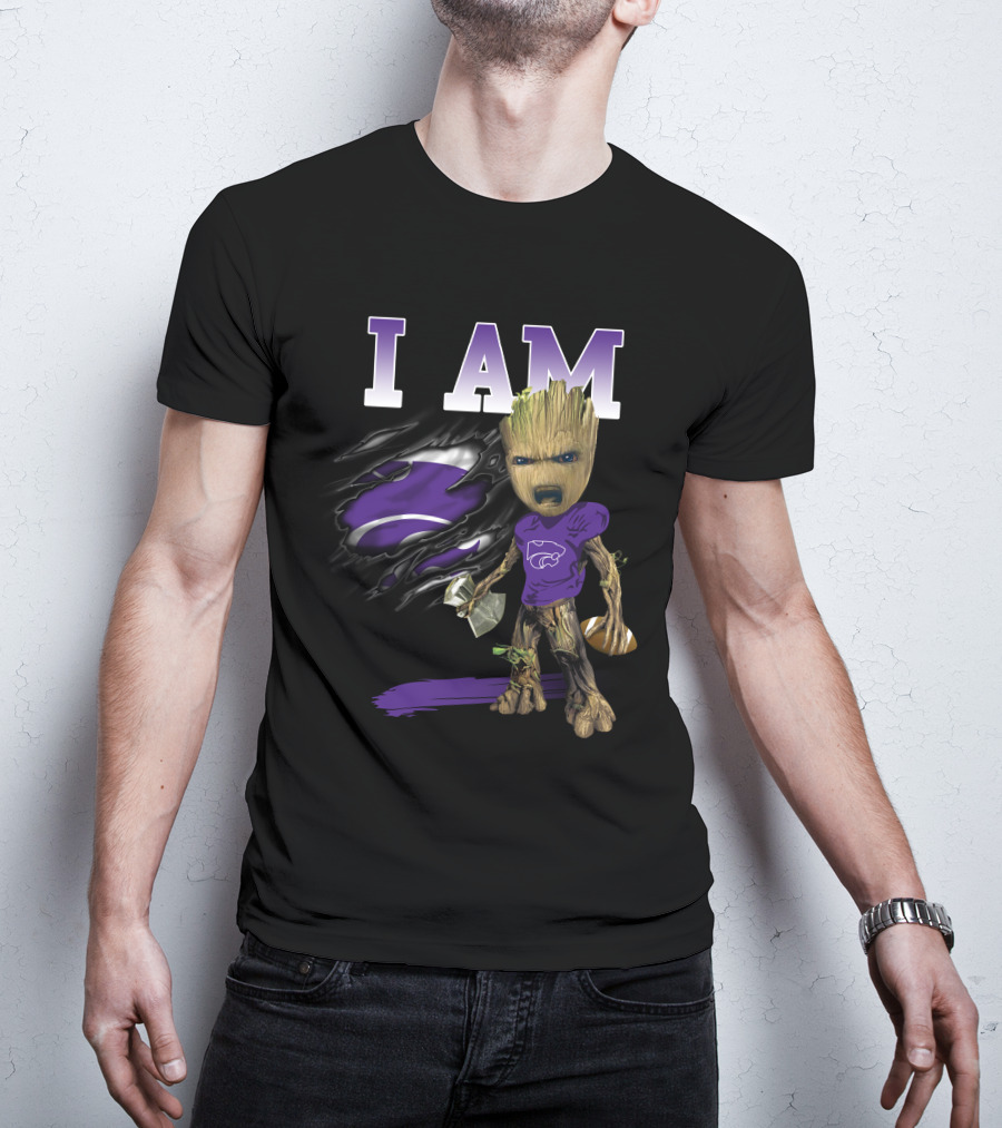 I Am Groot Kansas State Wildcat Football Fan T-Shirt