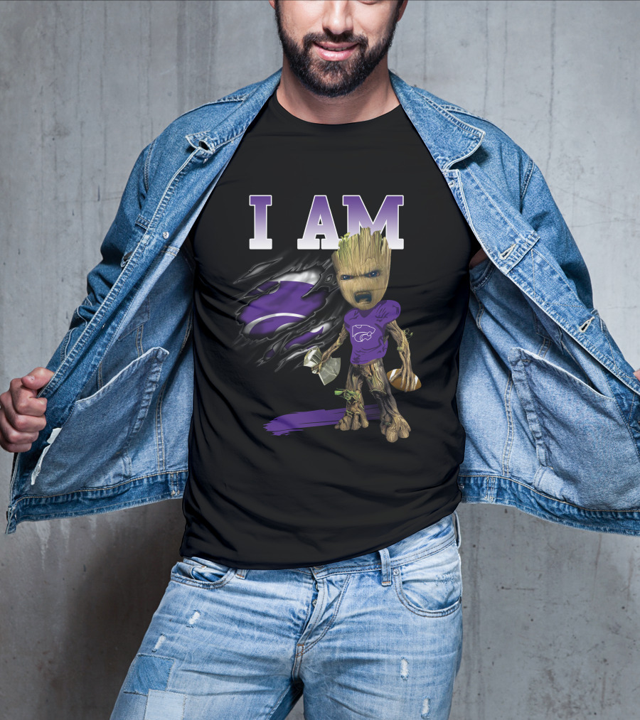 I Am Groot Kansas State Wildcat Football Fan T-Shirt