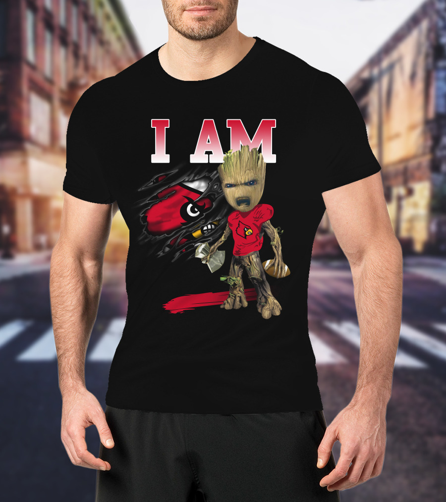 I Am Groot Louisville Cardinals Football Fan T-Shirt