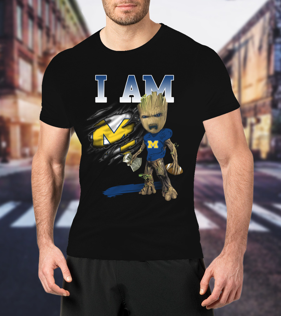 I Am Michigan Groot Football Axe M T-Shirt