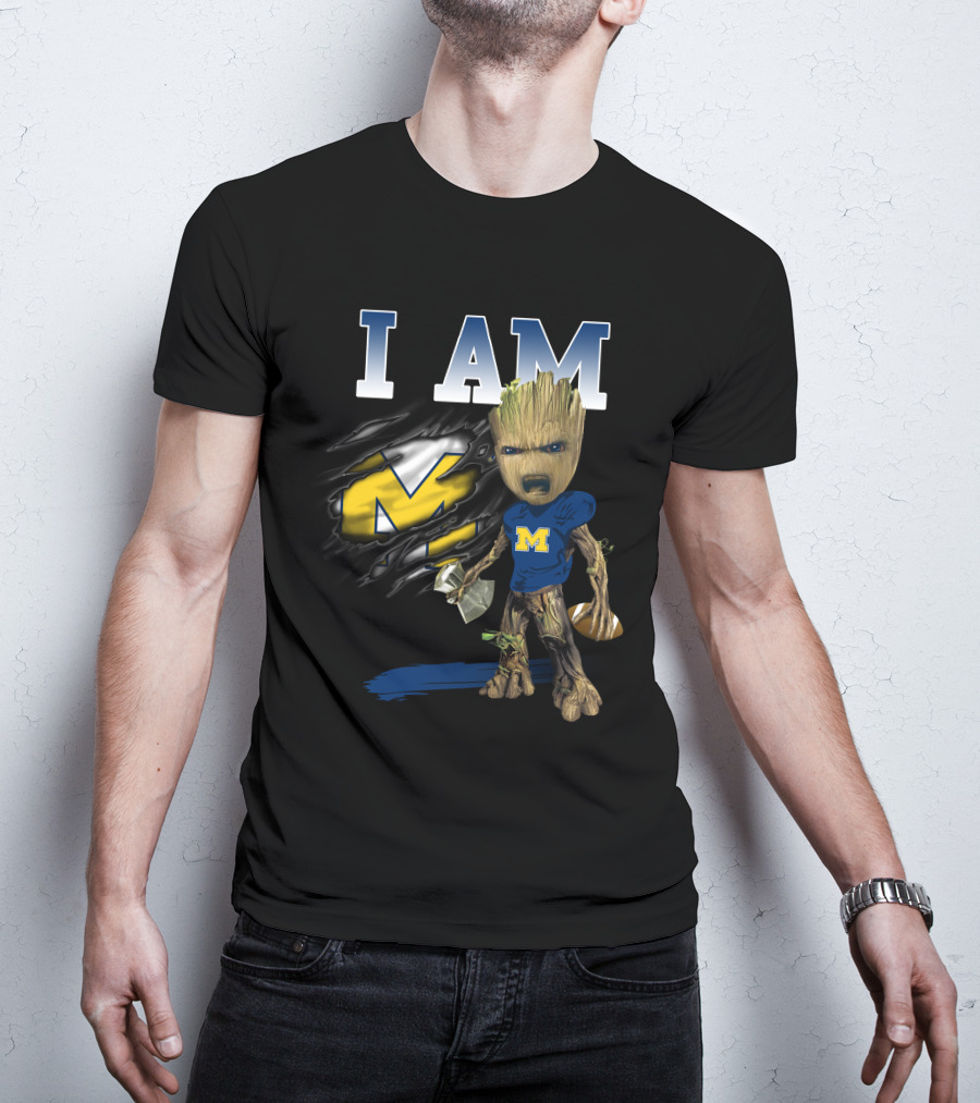 I Am Michigan Groot Football Axe M T-Shirt