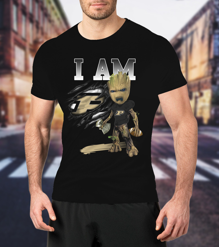 I Am Groot Purdue Boilermakers Football Avengers Crossover T-Shirt