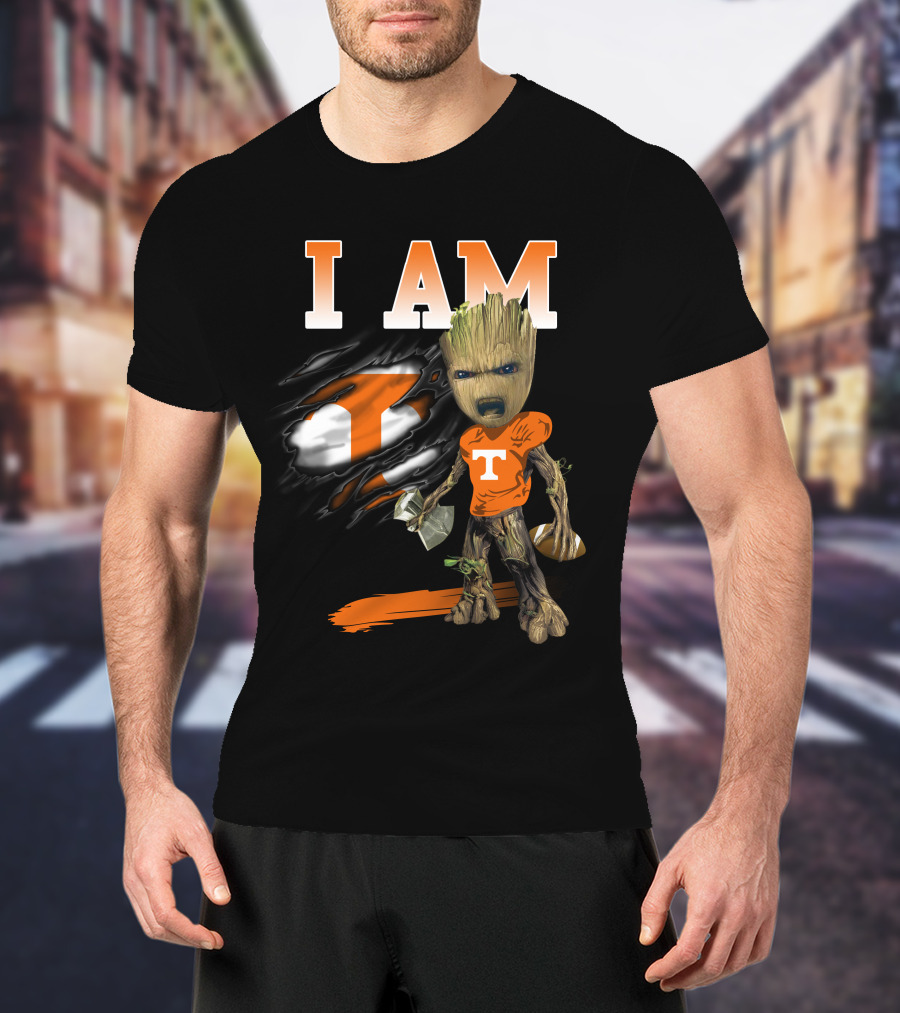 I Am Groot Tennessee Volunteers Fan Iconic Football Fusion T-Shirt