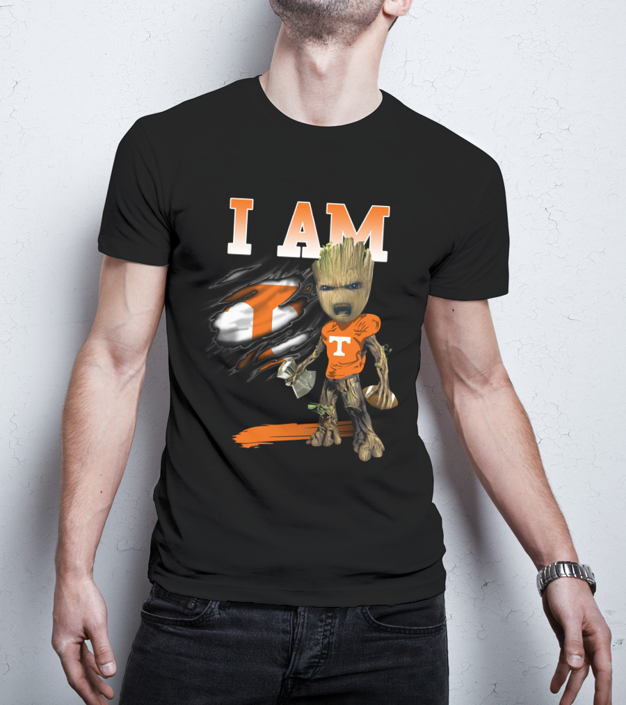 I Am Groot Tennessee Volunteers Fan Iconic Football Fusion T-Shirt
