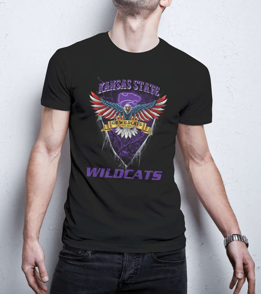Kansas State Go Wildcats Est. 1863 Us Eagle Wildcats T-Shirt