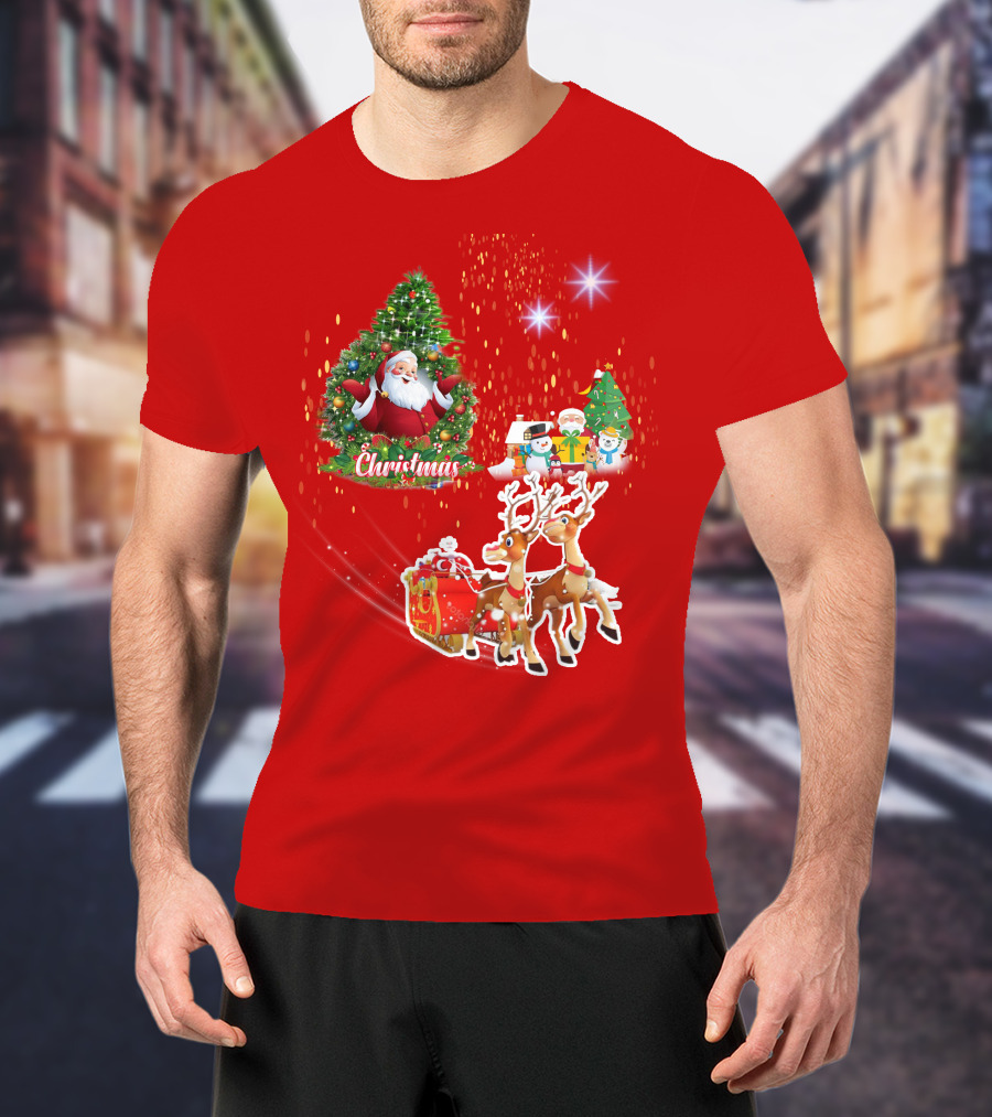Christmas Santa Claus Reindeer Giang Sinh T-Shirt