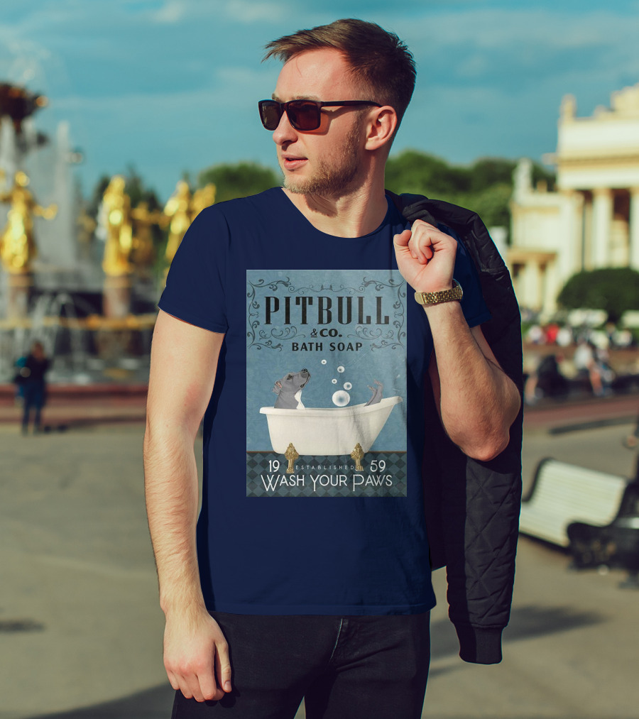 Pitbull And Co. Bath Soap Established 1959 Wash Your Paws T-Shirt