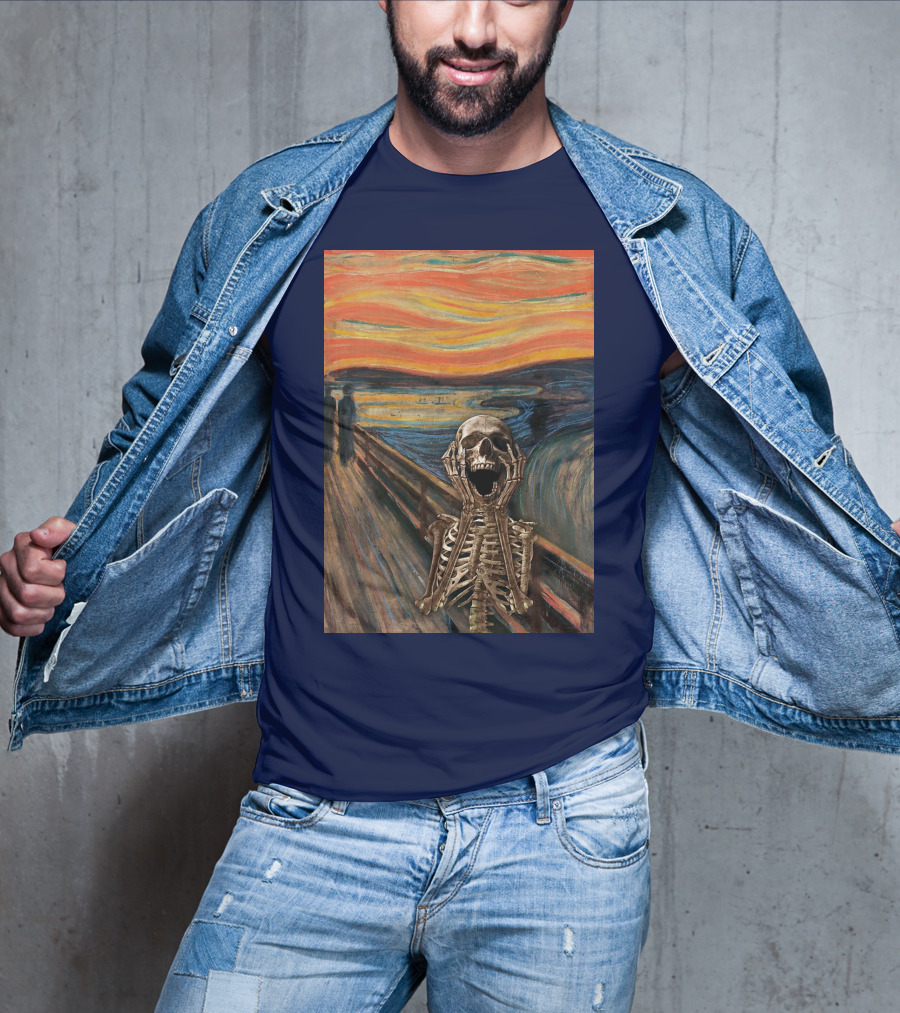 The Scream Skeleton In Edvard Munch T-Shirt