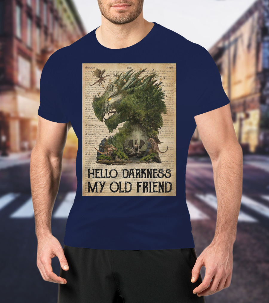 Dragon Hello Darkness My Old Friend Dictionary Page T-Shirt