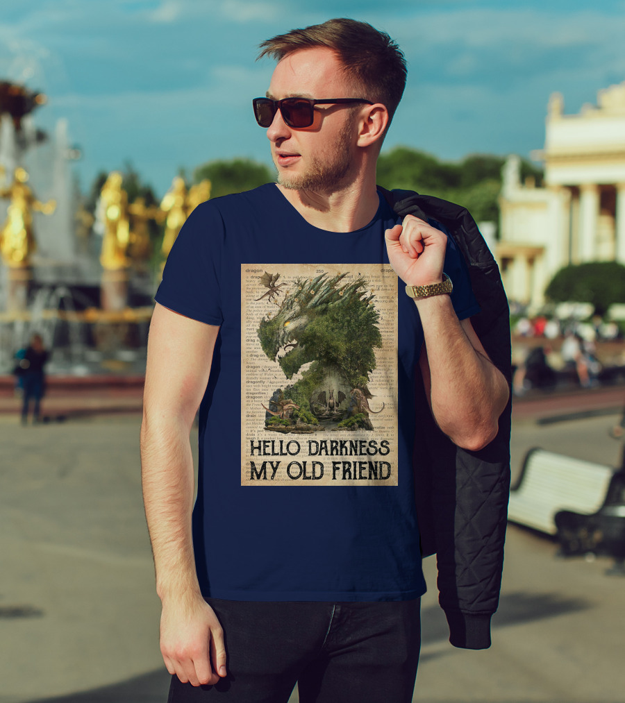 Dragon Hello Darkness My Old Friend Dictionary Page T-Shirt