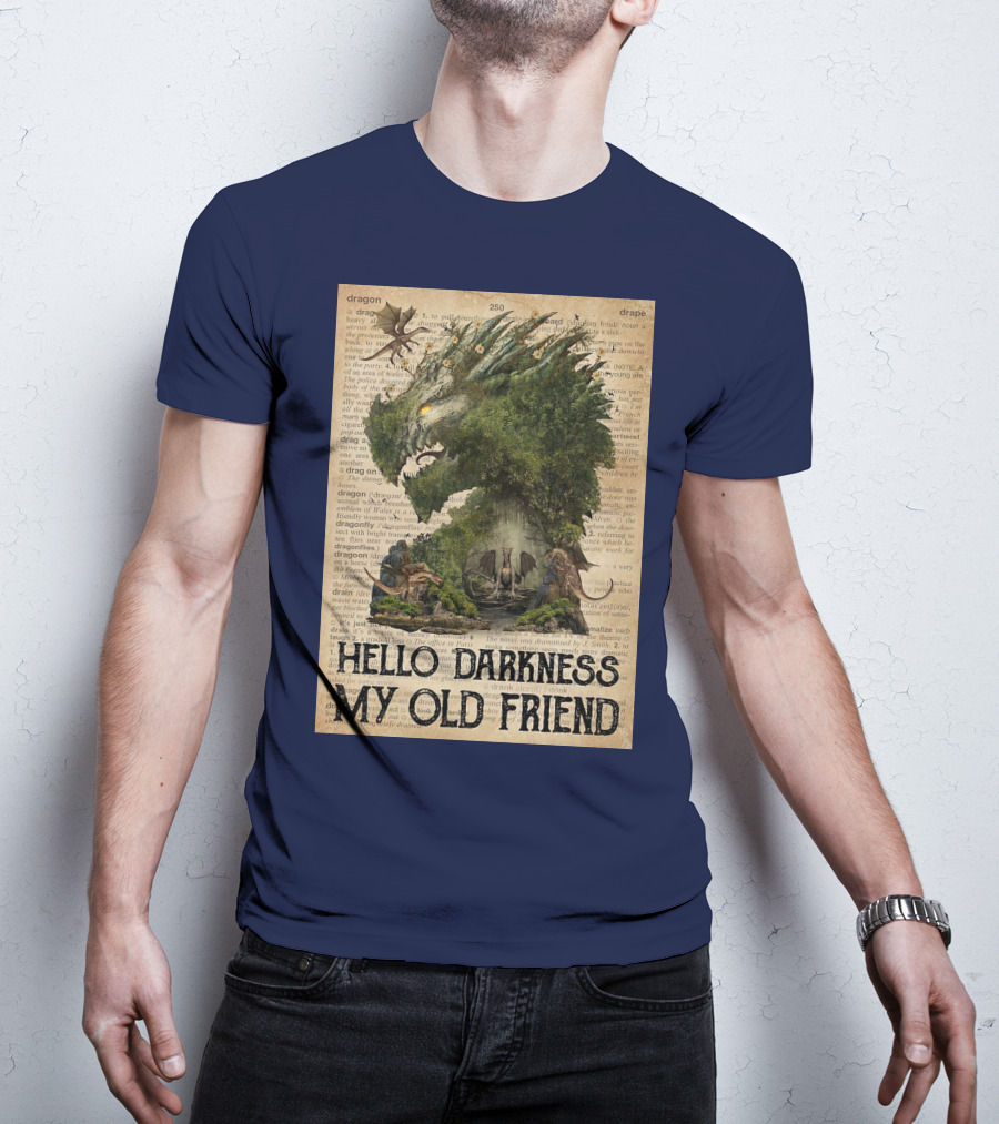 Dragon Hello Darkness My Old Friend Dictionary Page T-Shirt