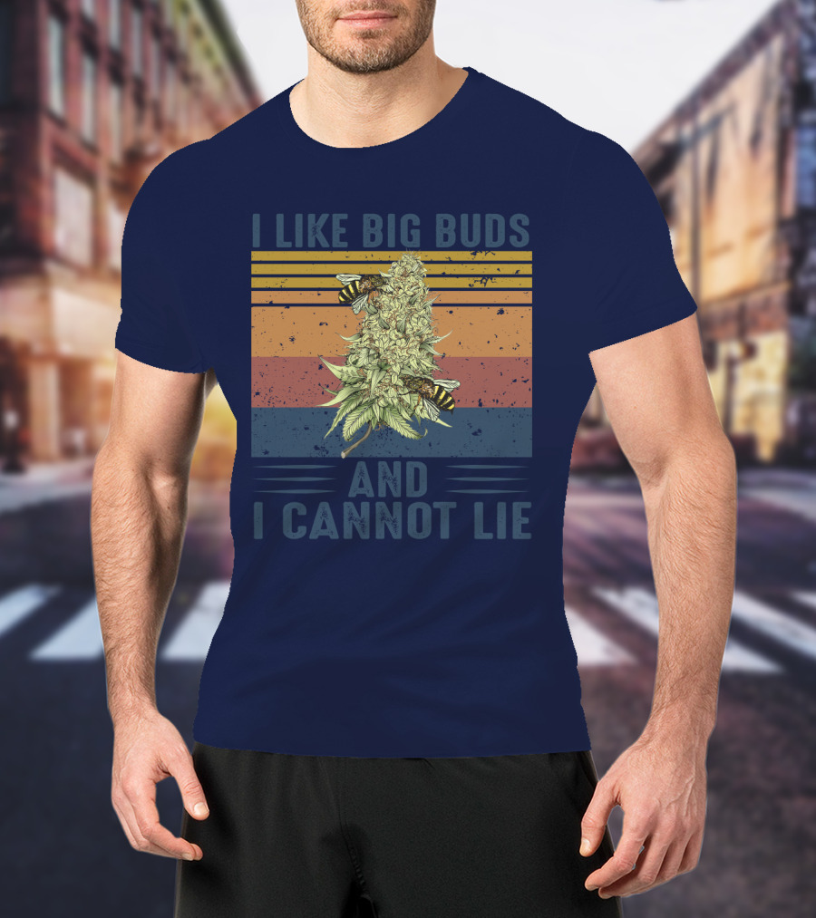 I Like Big Buds And I Cannot Lie Bees Vintage Stripes T-Shirt