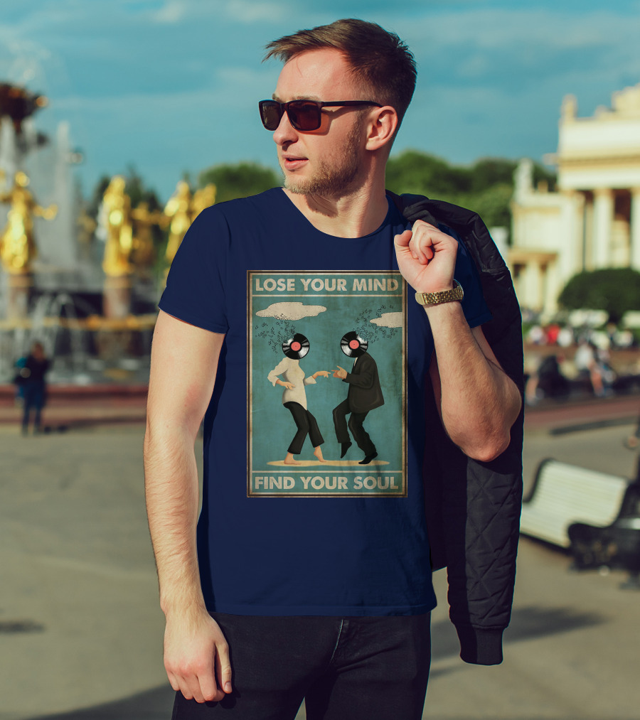 Pulp Fiction Lose Your Mind Find Your Soul Dancing Vinyl Heads T-Shirt