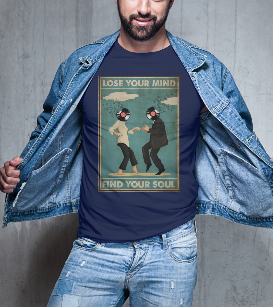 Pulp Fiction Lose Your Mind Find Your Soul Dancing Vinyl Heads T-Shirt