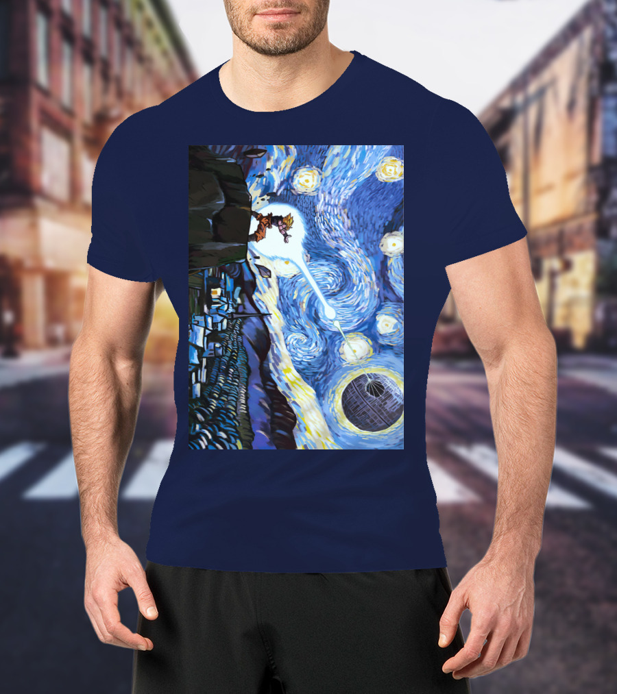 Son Goku Kamehameha Meets Death Star In Starry Night Fusion T-Shirt