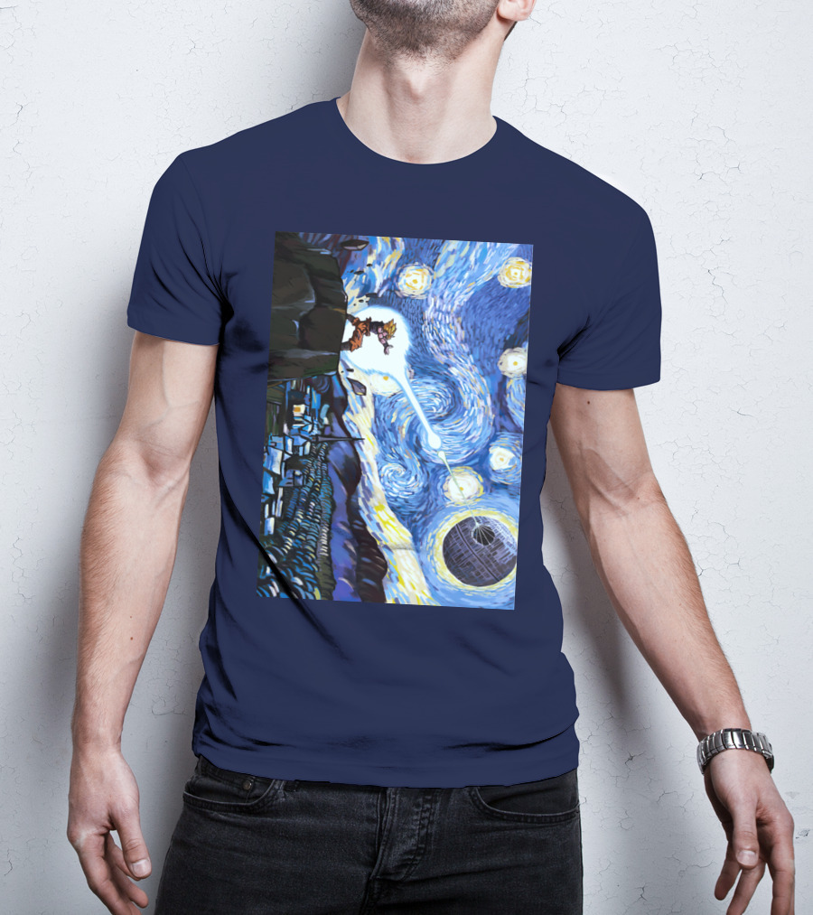 Son Goku Kamehameha Meets Death Star In Starry Night Fusion T-Shirt