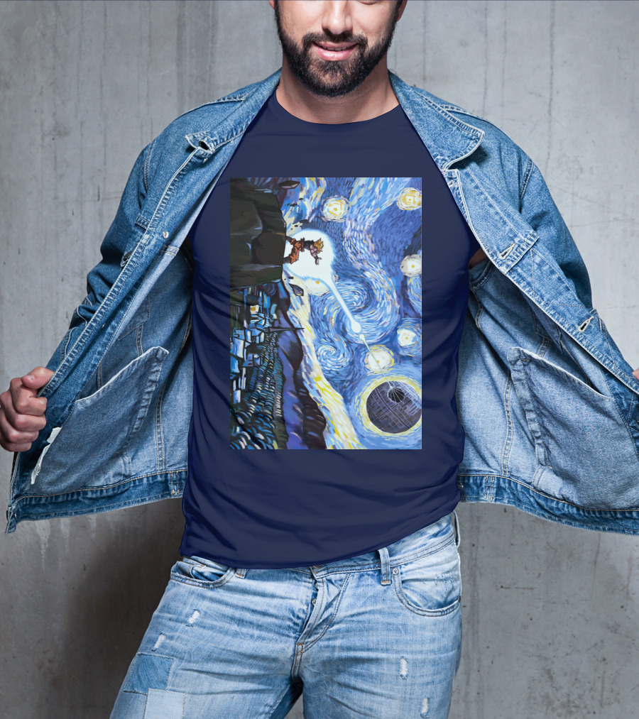 Son Goku Kamehameha Meets Death Star In Starry Night Fusion T-Shirt