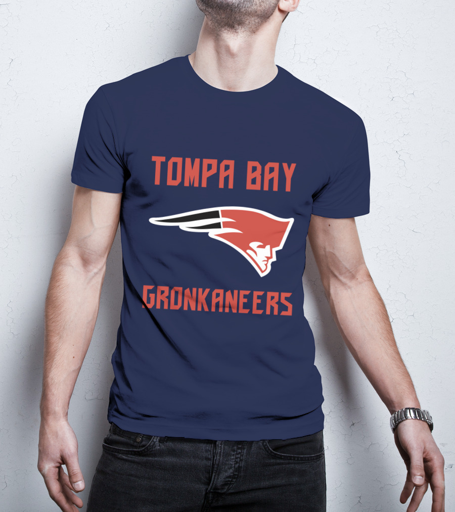 Tompa Bay Gronkaneers New England Patriots Logo Combination T-Shirt