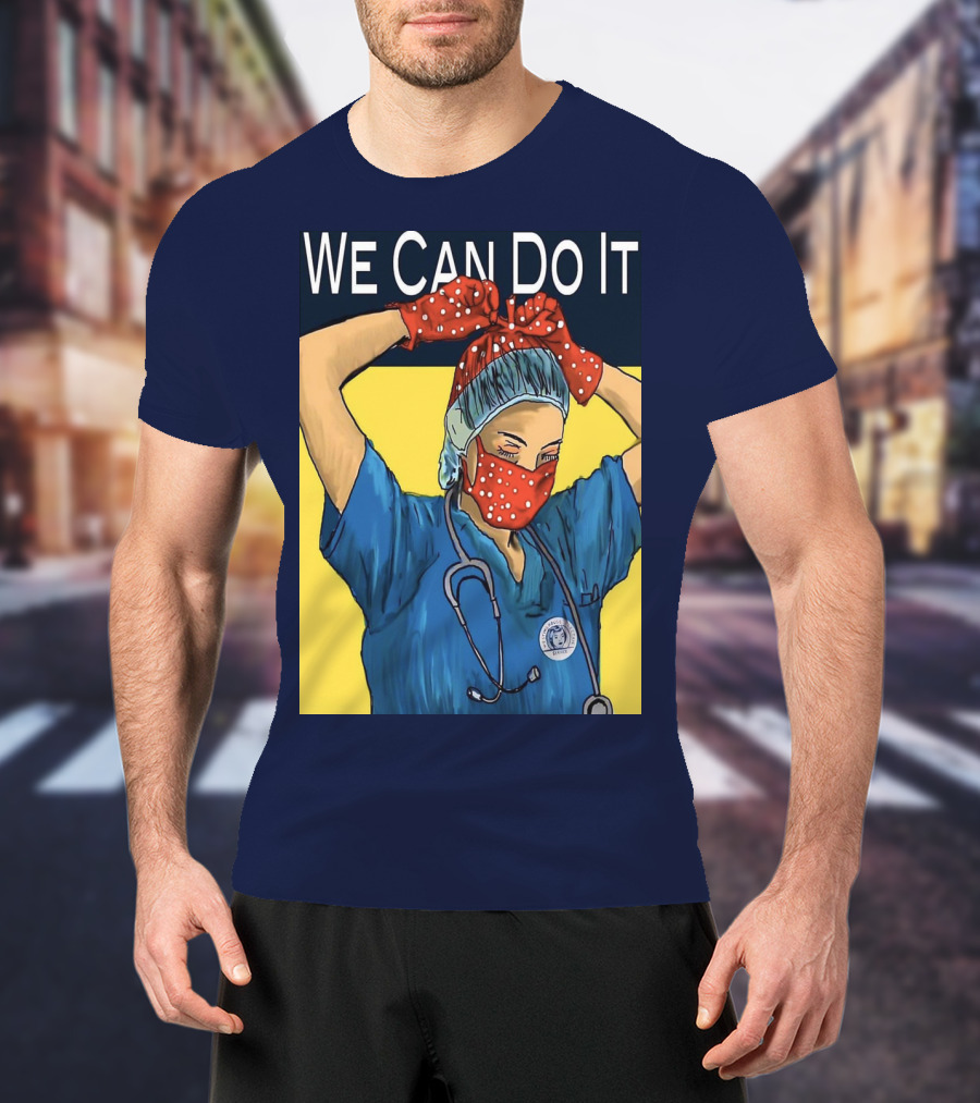 We Can Do It Nurse With Stethoscope And Red Bandana T-Shirt